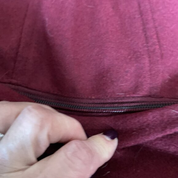 VTG Y2K Brooklyn Basement Mens Wool Blend Bomber Jacket Size L Burgundy Gorpcore - Picture 4 of 10